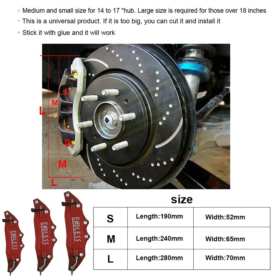 4 шт. спереди и сзади авто Стайлинг бесконечные суппорт крышка Алюминий Стикеры
