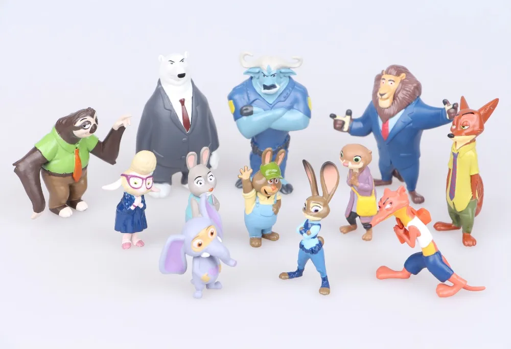 12 шт./компл. Disney Pixar игрушка Зоотопия животропическая Модель ПВХ экшн фигурка