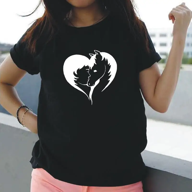 

Summer Short Sleeve Tee Shirt Femme Love Horse Riding Birthday Funny T Shirt Women Tops Fashion Casual Harajuku Camiseta Mujer