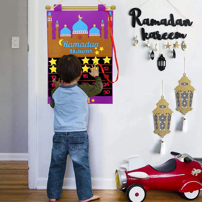2020 новые ИД Мубарак 30 дней Рождественский календарь висящие войлочные с обратным