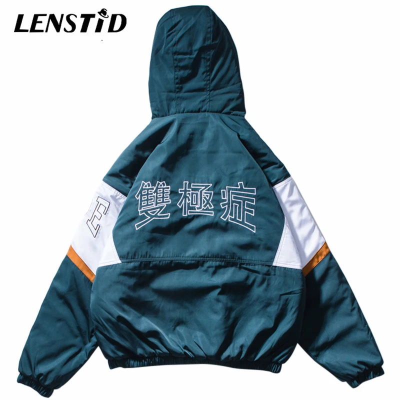 LENSTID 2019 хип хоп цветная куртка с капюшоном парка Harajuku уличная Мужская ветровка
