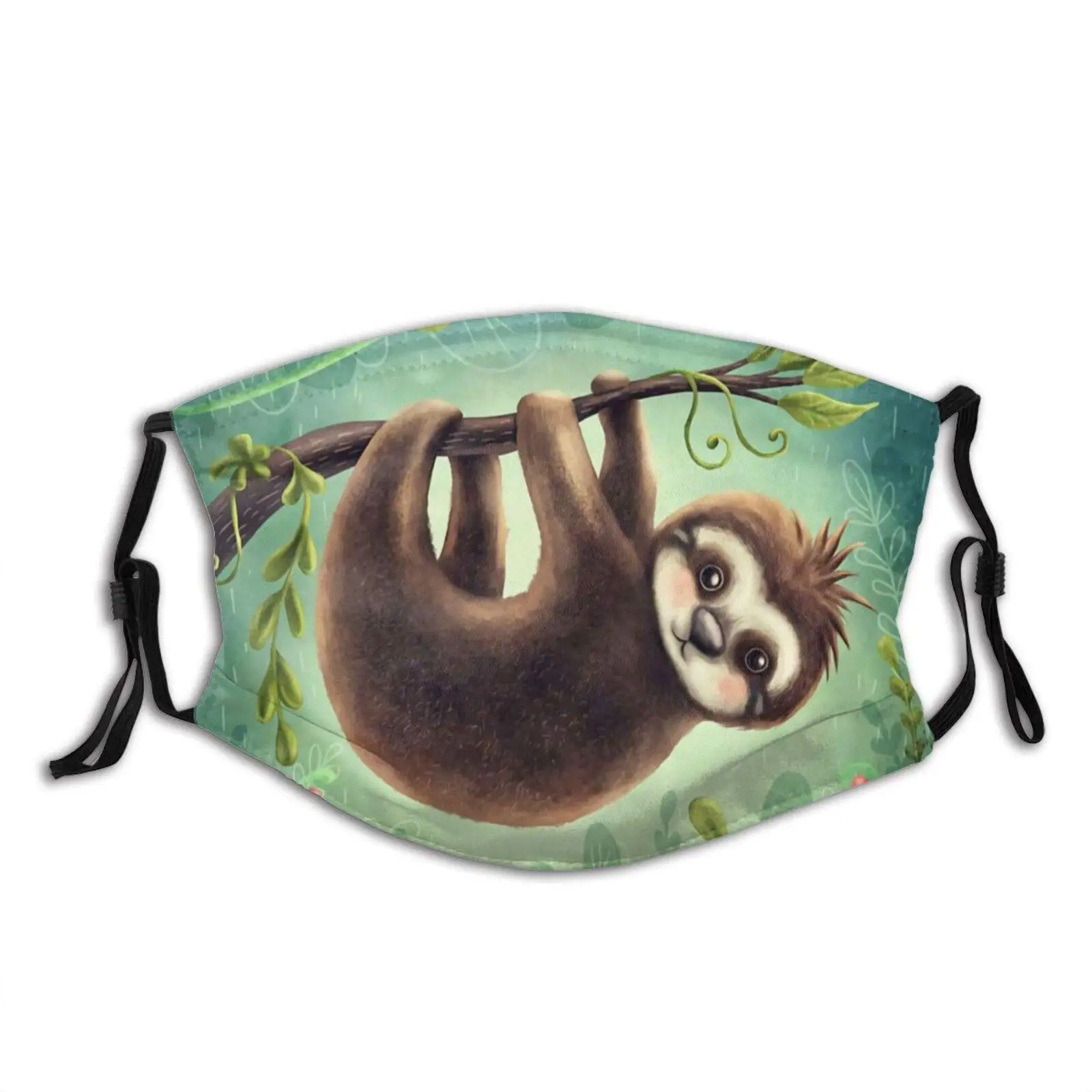 

Cute Sloth Outdoor Mask,Protective 5-Layer Activated Carbon Filters Adult Men Women Bandana