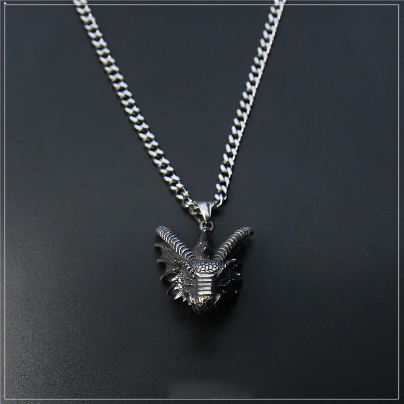 

316L Stainless Steel Retro Personality Animal Triceratops Pendant Necklace Men and Women Jewelry Making Discovery