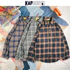 Рубашка мужская в шотландскую клетку, с длинным рукавом, толстые рубашки 5XL, 2021