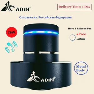 Портативная металлическая Вибрационный резонансный Колонка Adin, 26 Вт, Bluetooth колонка с сенсорным басом, беспроводной музыкальный сабвуфер, микрофон, музыкальная Колонка для телефона