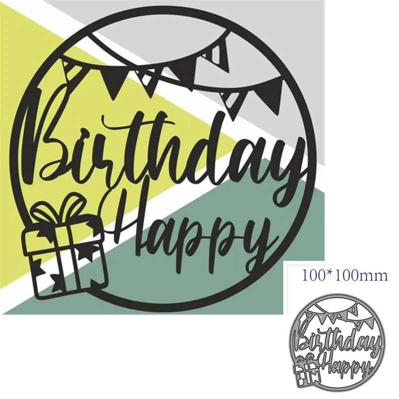 

Metal Cutting Dies Cut Mold Happy Birthday Decoration Scrapbook Paper Craft Knife Mould Blade Punch Stencils