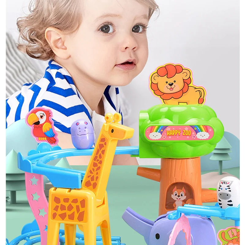 

Simulation Plastic Animal Zoo Track Slide Model For Kids Children Cognition Early Learning Educational Toys Birthday Gift