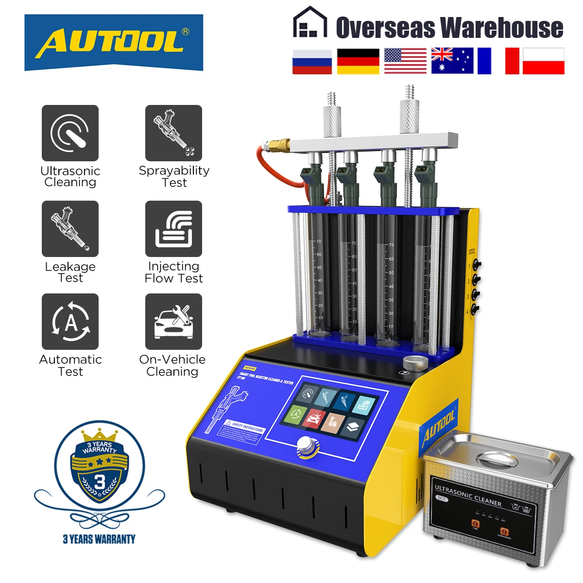 AUTOOL CT180 интеллектуальное обновление тестер топливной форсунки Очистительная