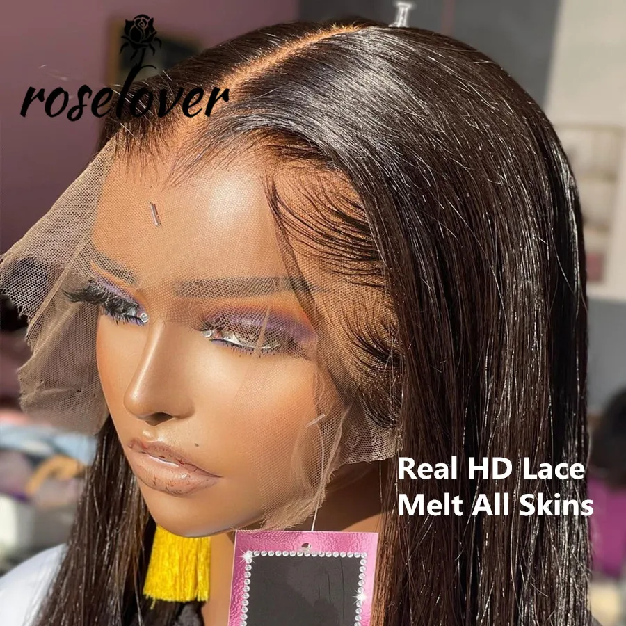 Парик на сетке 13 х4 HD настоящие невидимые парики из человеческих волос для женщин