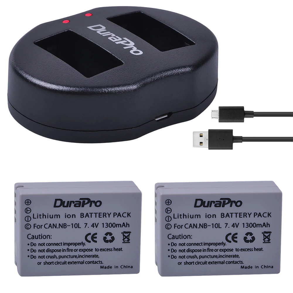 Из 2 предметов NB-10L NB10L Перезаряжаемые Камера батареи + двойной Зарядное