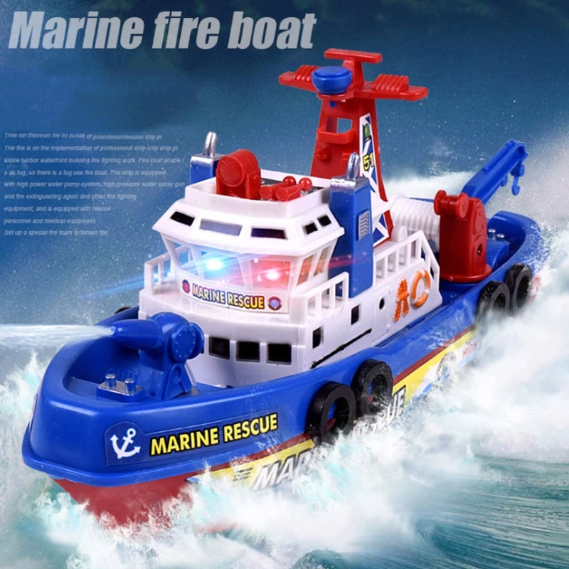 

Electric Boat Children Marine Rescue Toys Navigation Warship Toy Birthday Gift