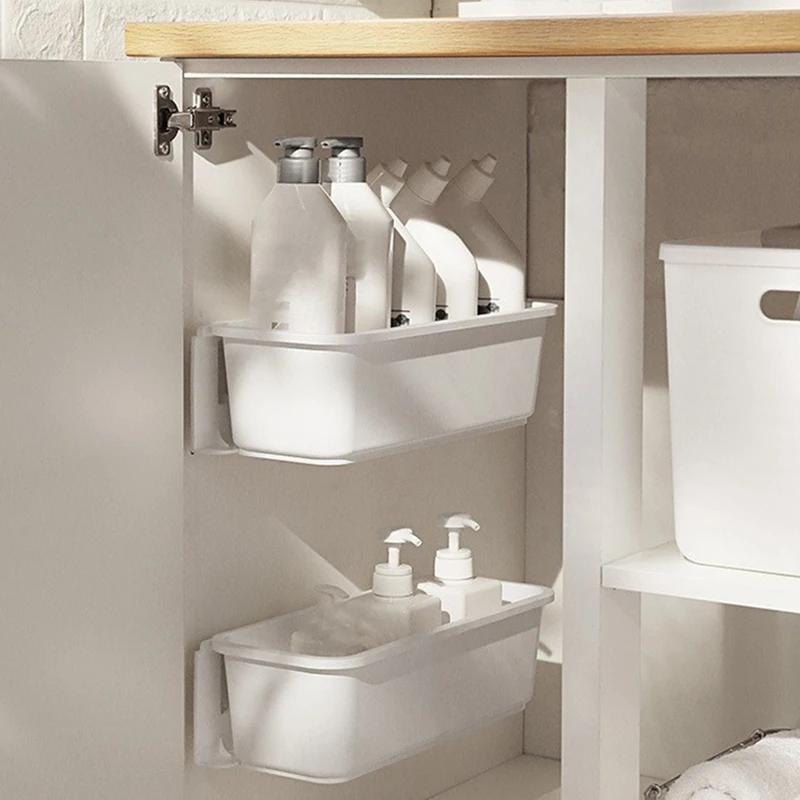 Кухонный органайзер Полка для специй шкафа чулана нажимная пластиковая корзина