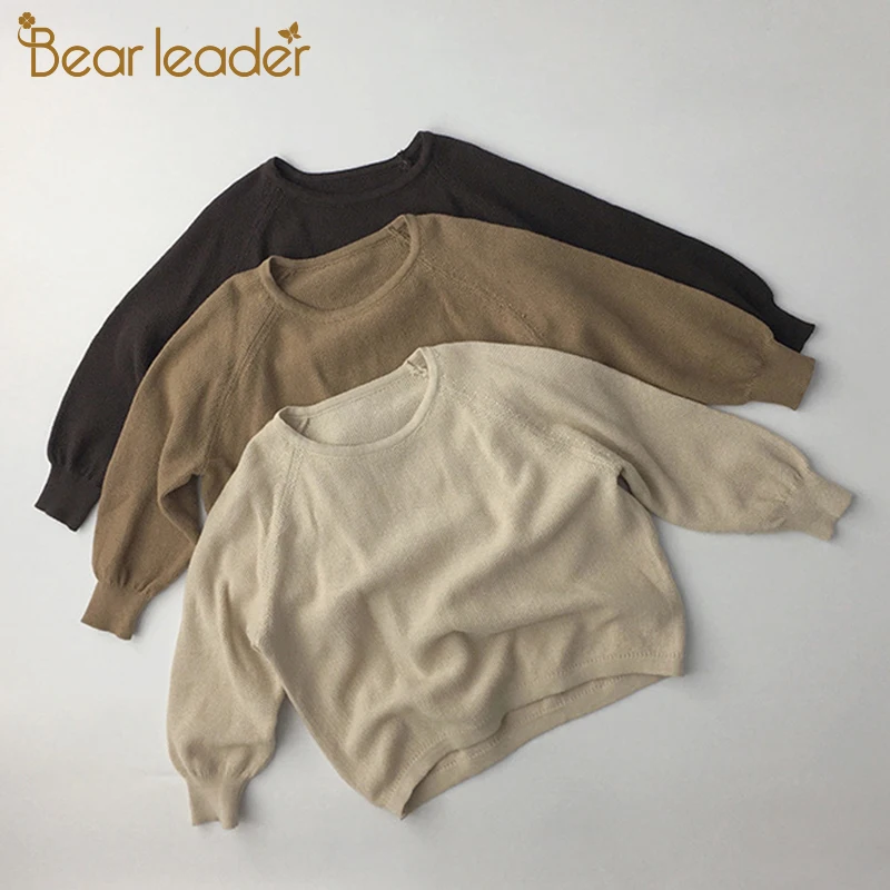 

Bear Leader/детские весенние свитера для девочек; Детский однотонный вязаный Топ; Детская повседневная мягкая одежда; Детские костюмы в Корейско...