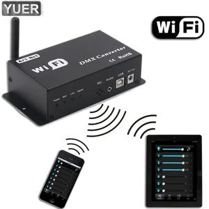 Новый DMX контроллер WiFi управляется системой Android или IOS Wifi многоточечный контроллер WF310 DMX 512 сигнал DJ оборудование