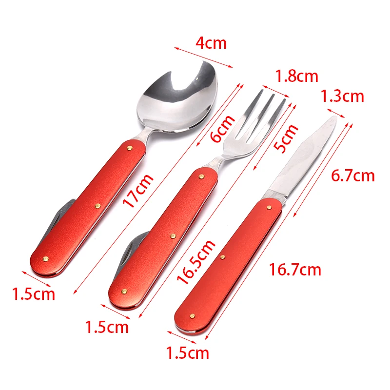 Складной портативный нож ложка вилка из нержавеющей стали посуда для спорта на
