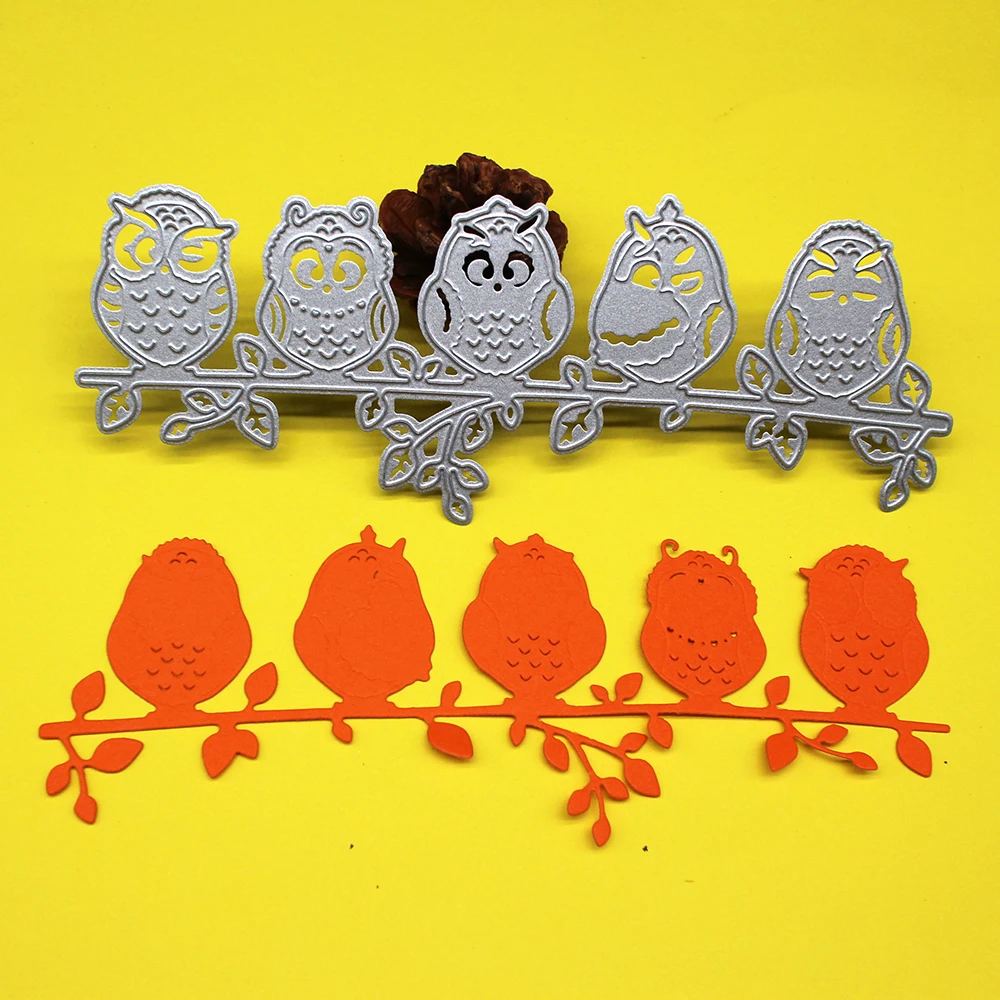 Форма для вырезания листа совы Режущий материал из углеродистой стали тиснения