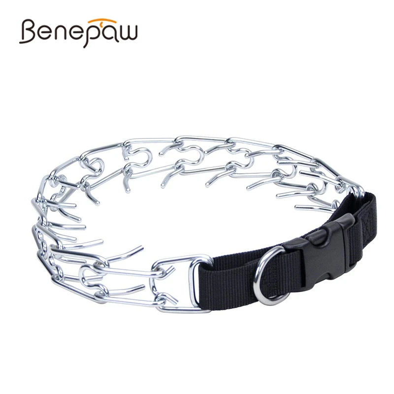 Benepaw Durable Prong Dog Training Collar Adjustable Safe Heavy Duty Pinch Pet Choke Collar German Shepherd Pitbull Easy Control
