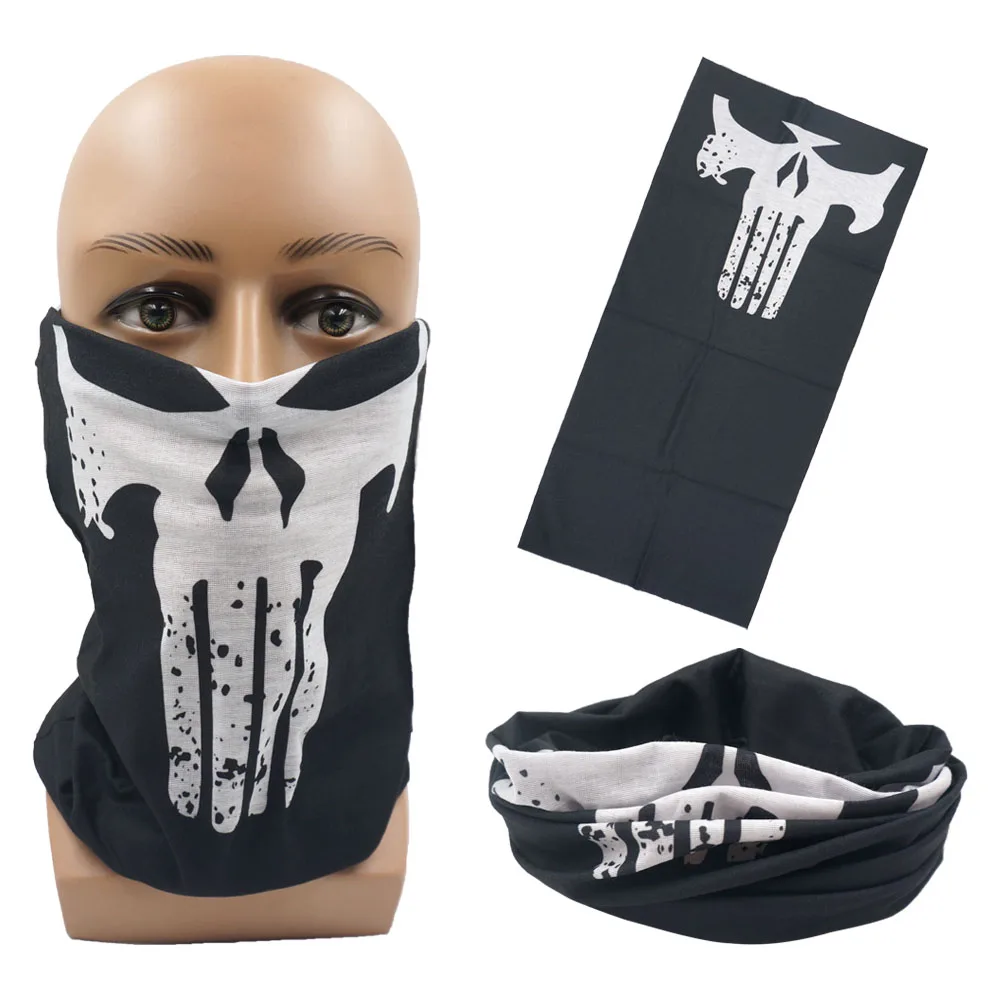 Камуфляжная однотонная Бандана с черепом повязка на шею голову для велоспорта