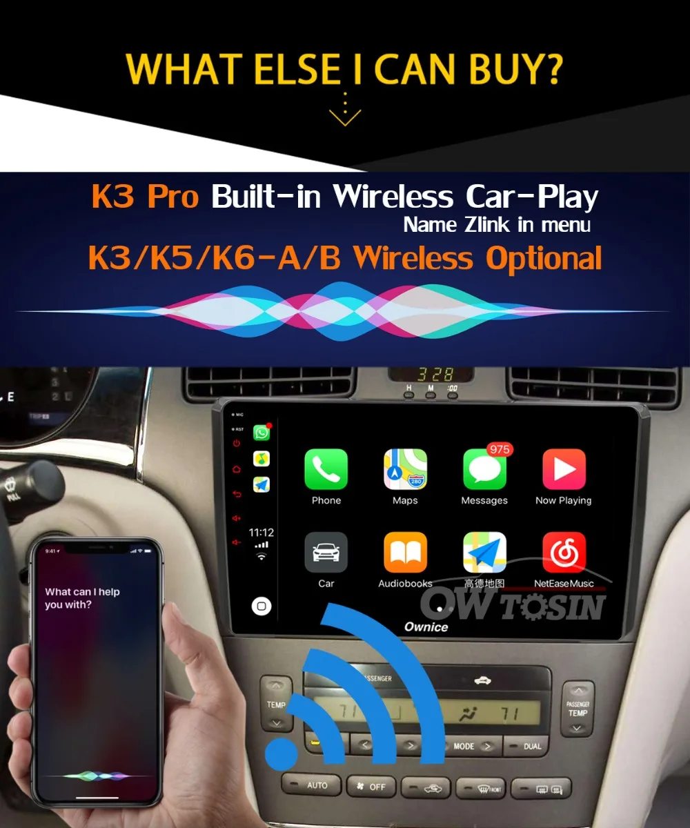 Ownice K1 K3 K5 K6 автомобильный dvd-плеер на основе Android для Lexus ES ES250 ES300 ES330 2004 2005 2006 автомобиль радио gps DSP Carplay 360 ° панорамный