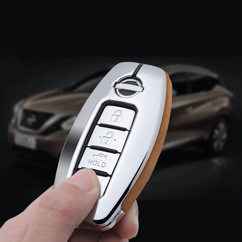

Suede Leather Zinc alloy car key case cover For Nissan Qashqai J10 J11 X-Trail t31 t32 kicks Tiida Pathfinder Murano Note Juke