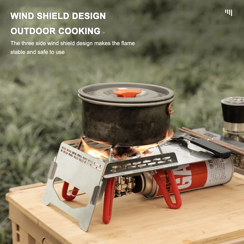

Portable Outdoor Stainless Steel Folding Table Windproof Stove Table Heat Insulation Picnic Folding Table Stove Accessories