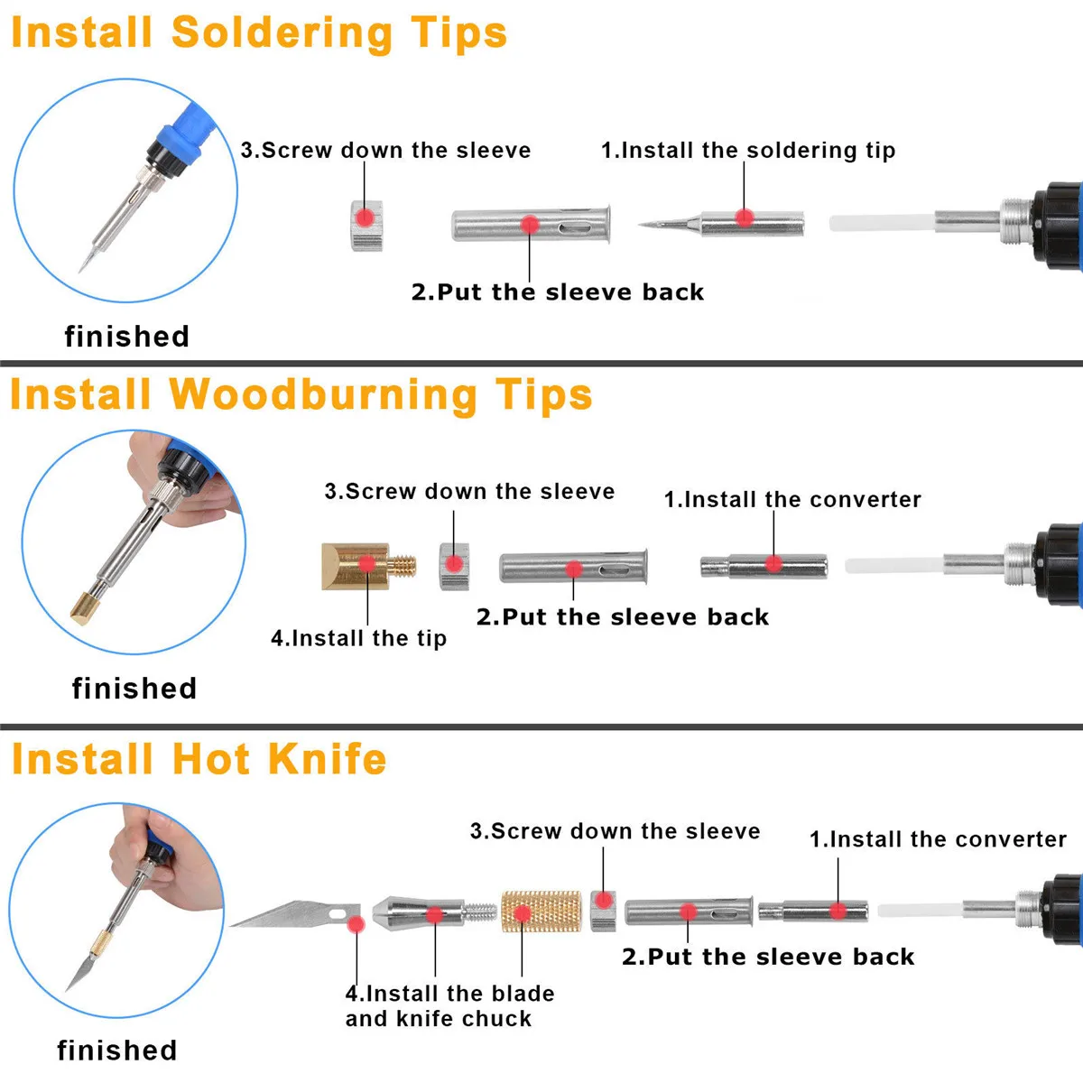 

72pcs Wood Burning Pen Set Tips Stencil Soldering Tools Pyrography Crafts Kit Soldering Adjustable Temperatures Iron Kit