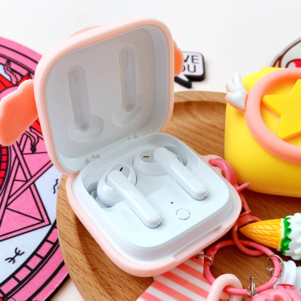 

Cute Luxury Cartoon Silicone Case for OPPO Enco W51 Biuetooth Earphone Protect Cover Shockproof Cool Doll Keyring Girls' Gifts