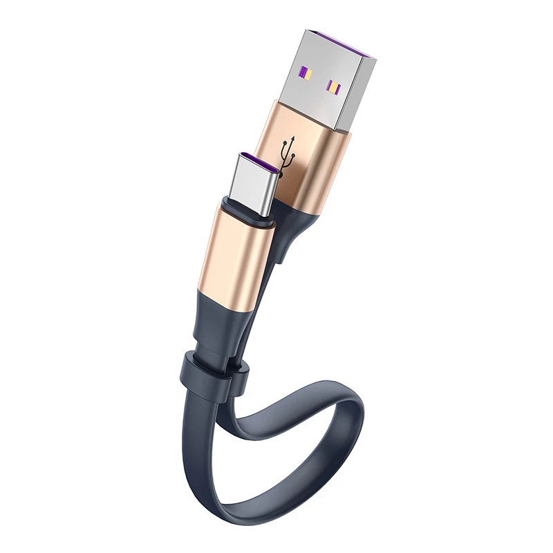 Usb type-c кабель 20 см короткий кабель передачи данных для быстрой зарядки для samsung s9 s8 huawei P20 oneplus7 xiaomi 6 8 usb c зарядный кабель 3A 5A - Цвет: Gold Blue 5A