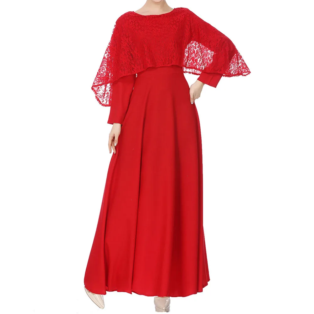 Длинное платье с длинным рукавом мусульманская абайя для женщин|Мусульманская