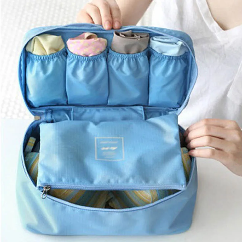 

Multifunctional Toiletry Organizer Underwear Bra Finishing Bag Space Saver High Capacity Cosmetics Bags Waterproof Travel Box