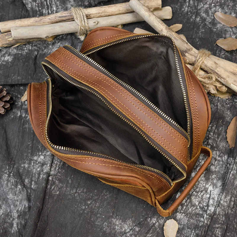 Деловая моющаяся сумка MAHEU из натуральной кожи клатч для хранения сумочка рук Crazy