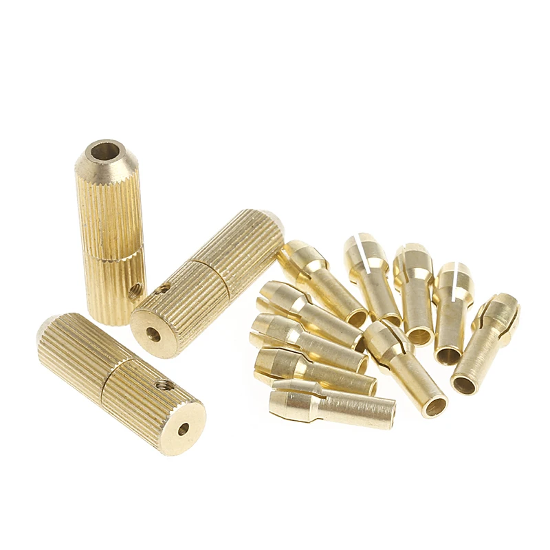 

3+10Pcs 0.5-3.2mm Micro Twist Hand Drill Kit Chuck Electric Drill Bit Collet 32CC