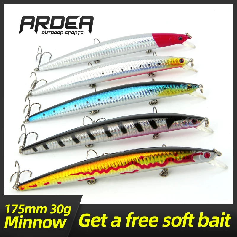 Jerkbait 175 мм 30 г блесна приманка для рыбалки большая длинная искусственная твердая