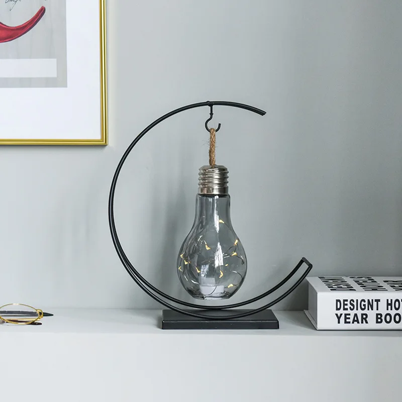 Скандинавская кованая железная лампа ночник украшение для спальни прикроватный