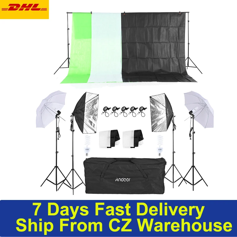 Набор для фотостудии Andoer светильник фотосъемки оборудование мягкий зонт