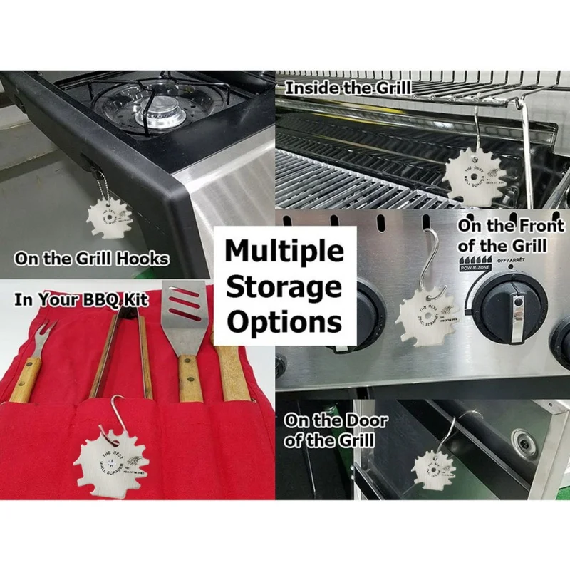 Портативный скребок для решетки гриля из нержавеющей стали с лучшим буквы
