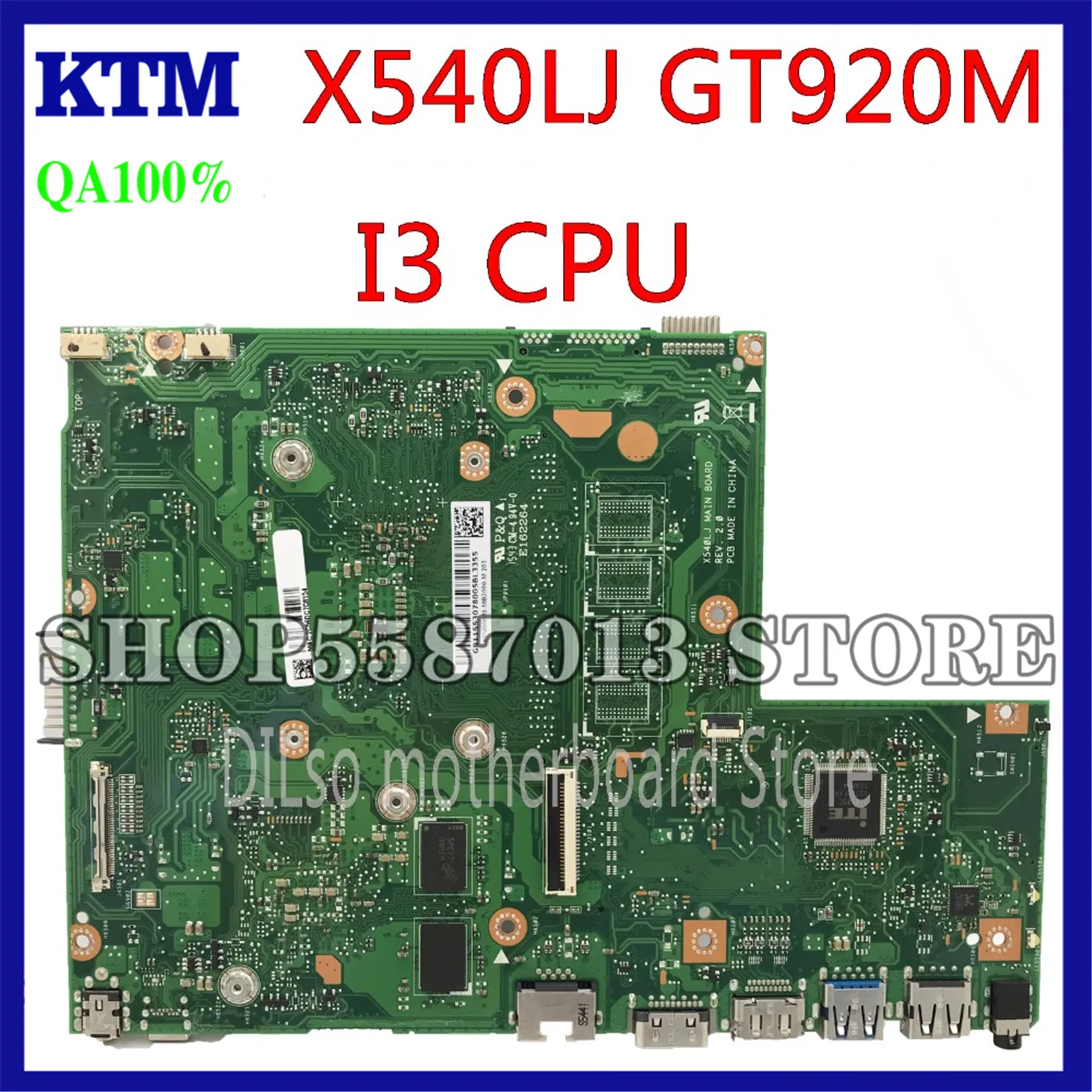 

KEFU X540LJ For ASUS X540L F540L X540LJ X540L Laptop Motherboard I3-4005U GT920M REV2.1 Test beFore shipping work 100%