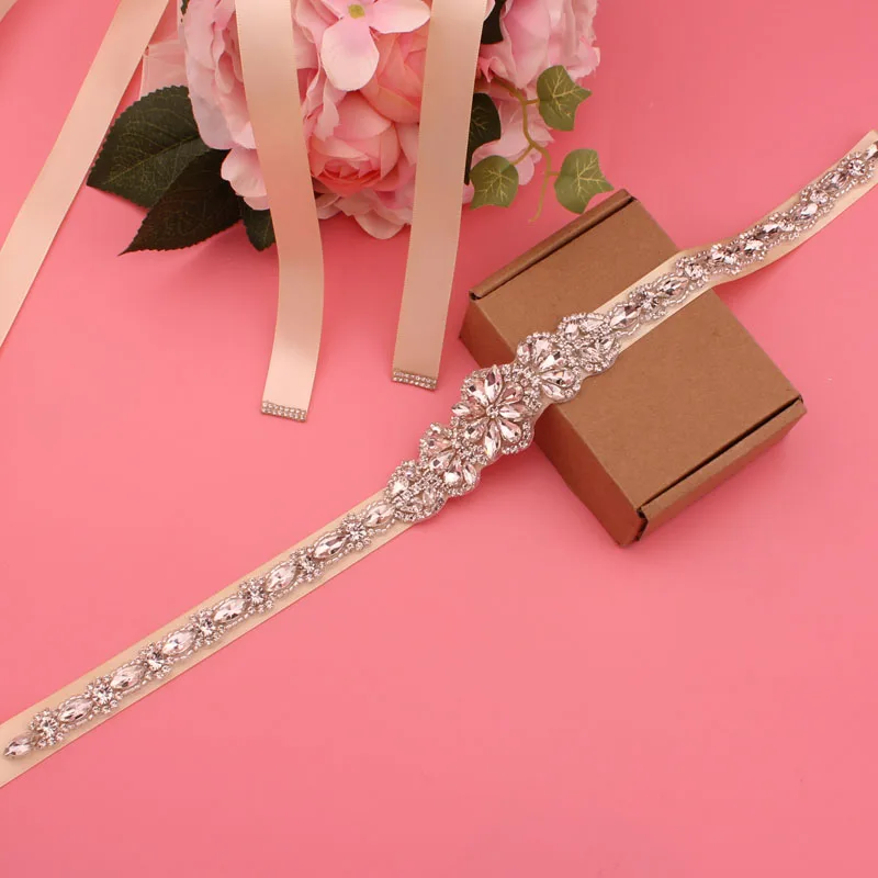 Свадебный атласный пояс Стразы с кристаллами вечернее платье на выпускной