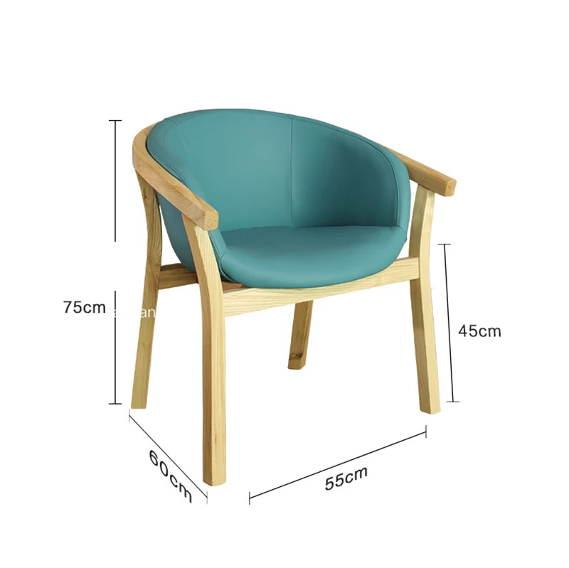 

Nordic Dining Chairs Solid Wood Armchair Ins Table and Chair Modern Minimalist Casual Household Furniture Dining Table and Chair
