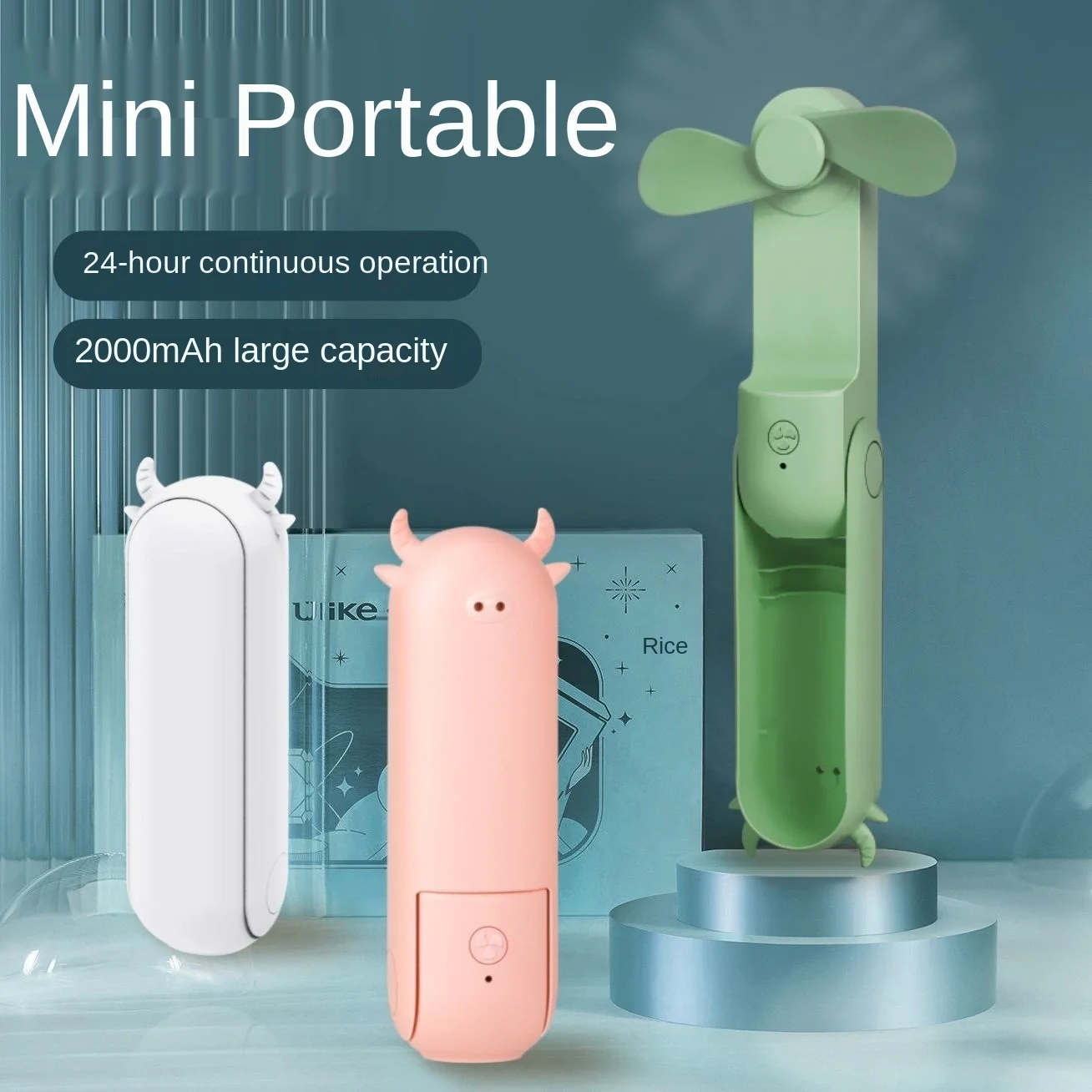 Портативный мини-вентилятор, ручной портативный USB Перезаряжаемый маленький карманный вентилятор с питанием от батареи [14-21 рабочих часов] ...