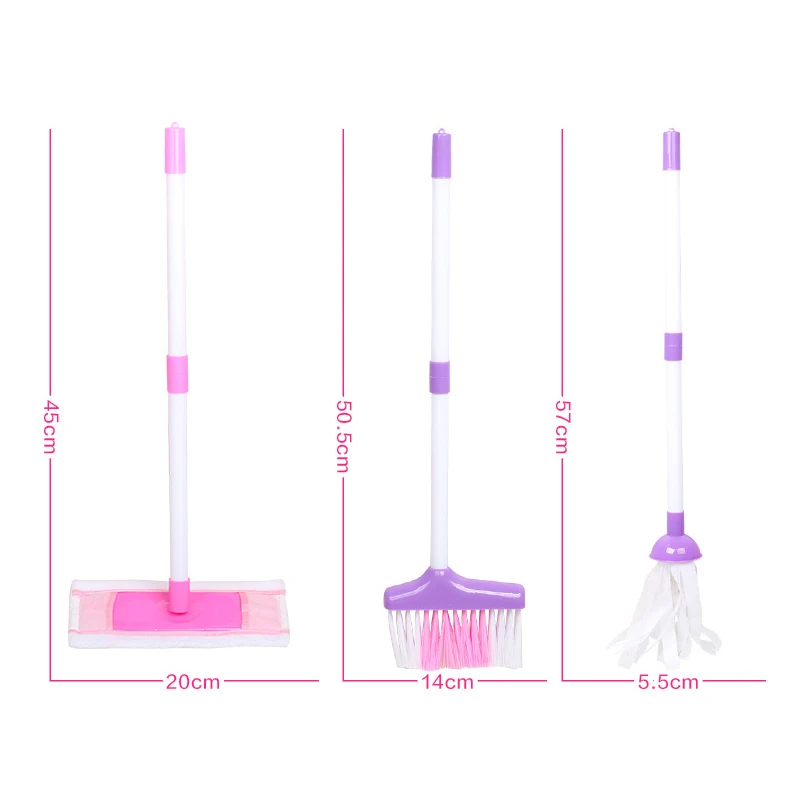 6 шт. миниатюрные игрушки для уборки швабры милые детские чистящие мебельные