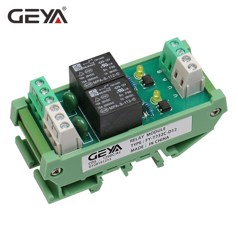 GEYA 2 канальный релейный модуль AC/DC 12V 24V AC230V реле Интерфейс|Реле| |