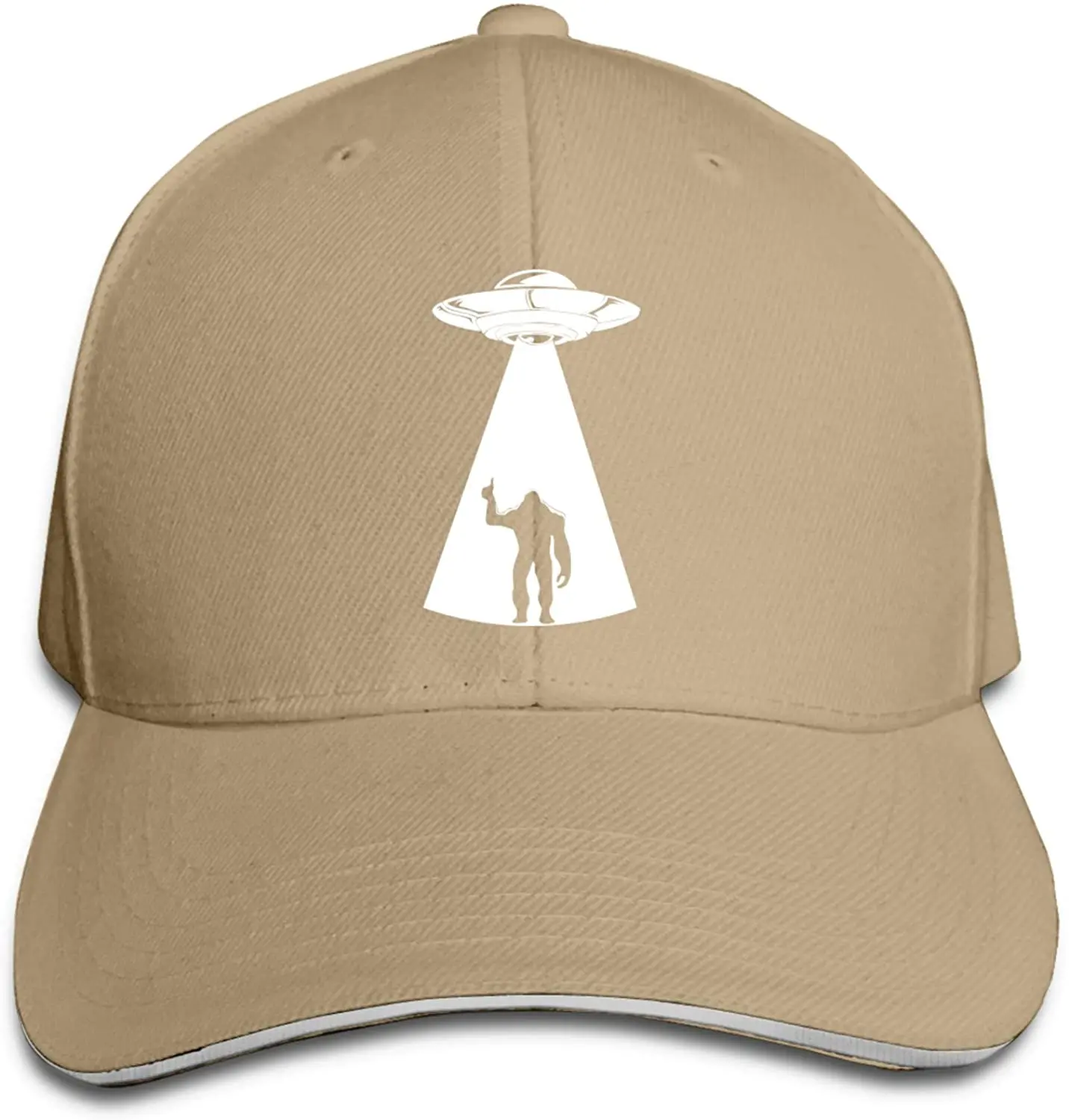 

UFO Bigfoot Sandwich Hat Printed Baseball Cap Headgear Unisex Outdoor Casquette Black