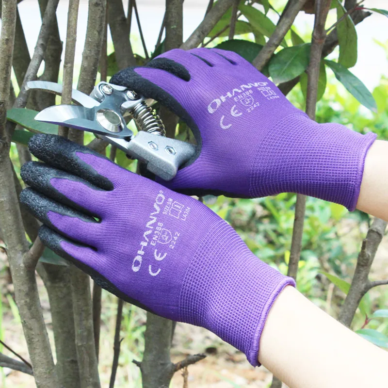 1 пара Нескользящие садовые перчатки для защиты рук|Садовые перчатки| |