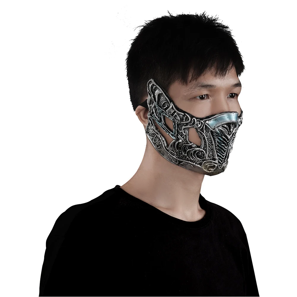Реквизит для косплевечерние на Хэллоуин Mortal Kombat Sub Zero латексная маска косплея -