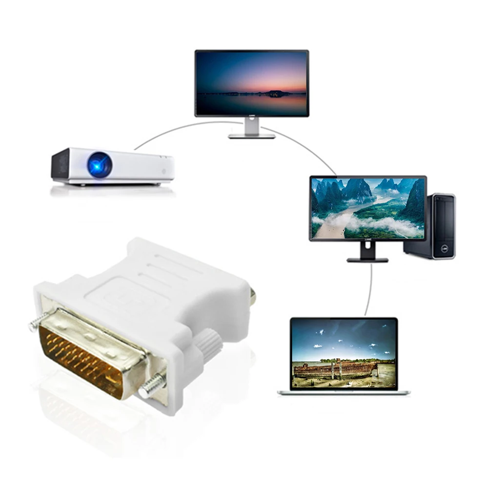 С DVI на VGA адаптер конвертер Разъем для LaptopDVI-I 24 + 5 Pin с мужчин и женщин видео ПК