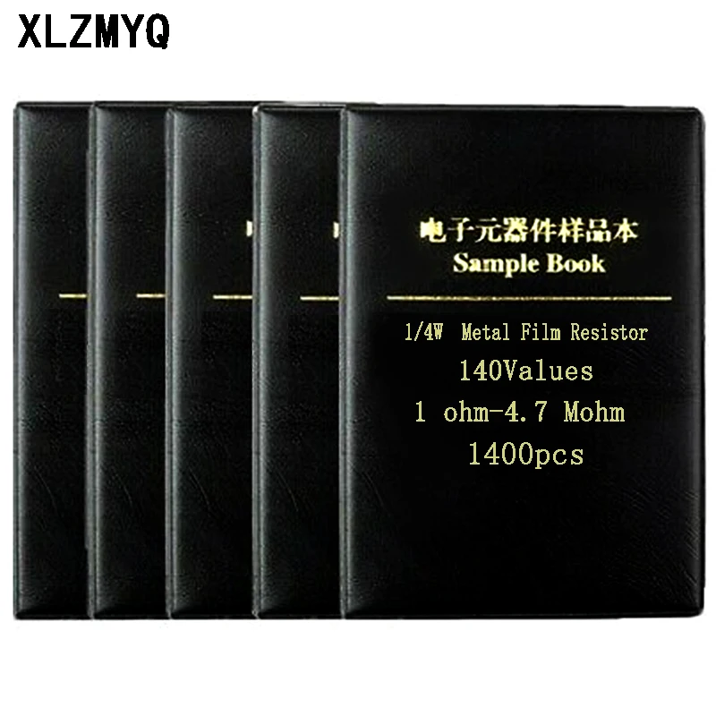 1400pcs 1/4W  Metal Film Resistor Assorted Kit  1 ohm-4.7M ohm 1% Resistors Sample Book 1K 10K 22K 56K 100K 680K ohm Resistance