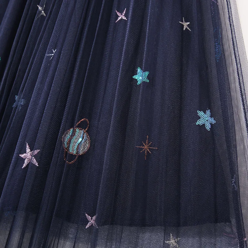 Женская кружевная юбка средней длины винтажная сетчатая элегантная Милая