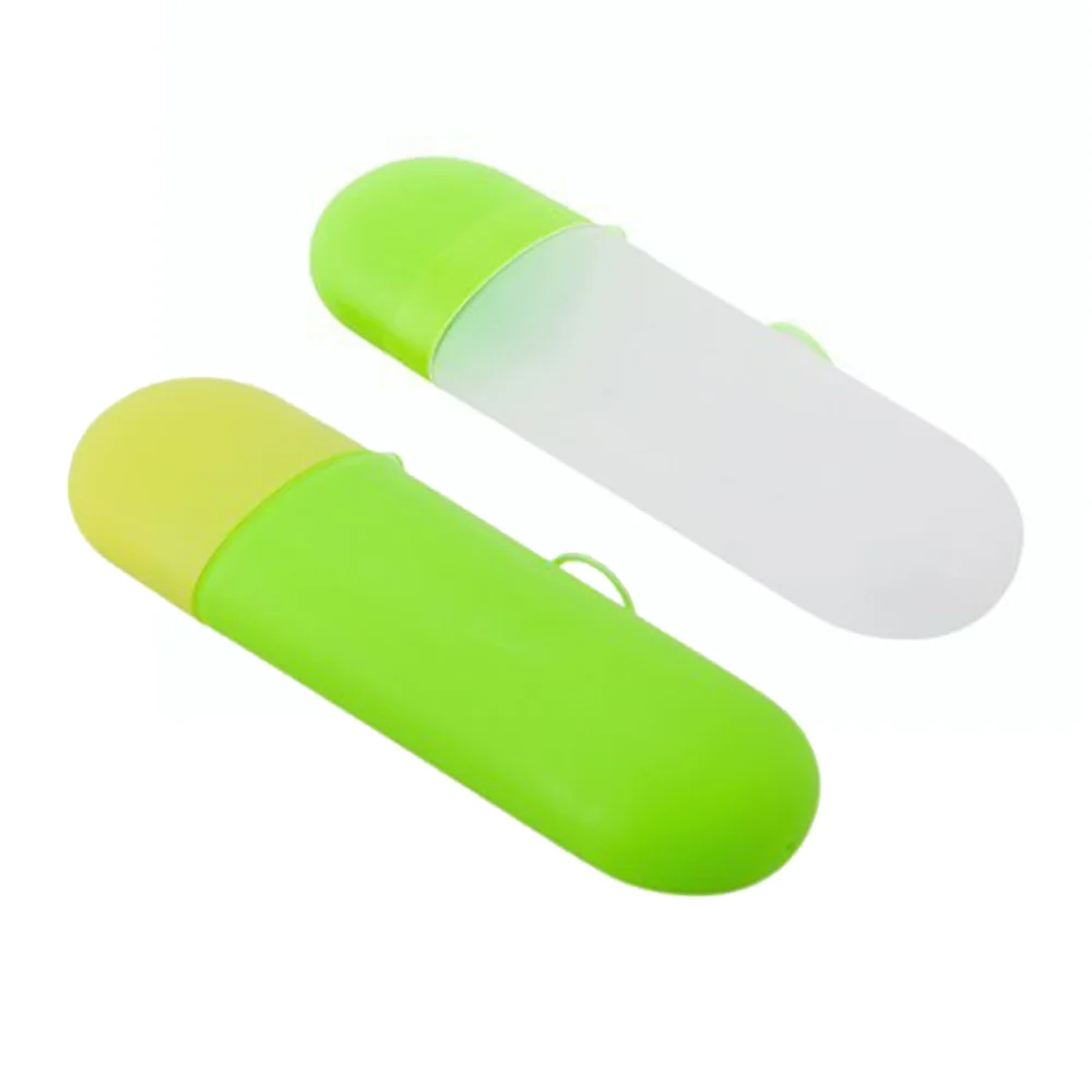 

Portable Toothbrush and Toothpaste Storage Travel Wash Case PP Holder Box for Camping (Yellow+Green)