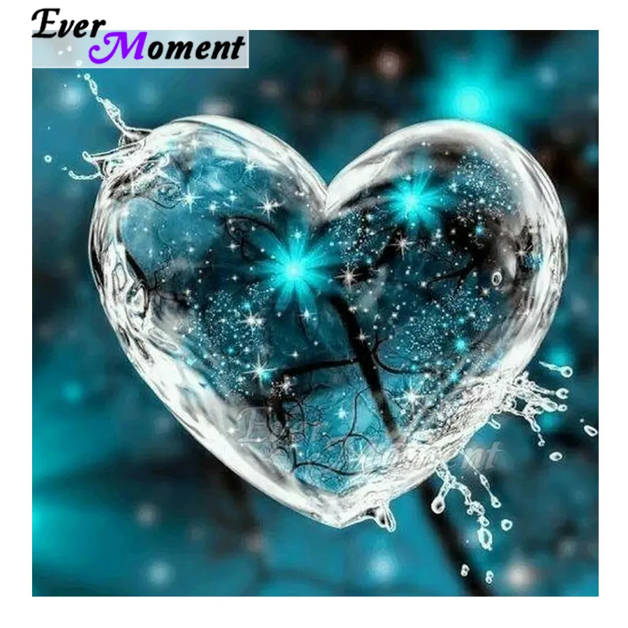Алмазная картина Ever Moment ручная работа в форме сердца капли воды полностью